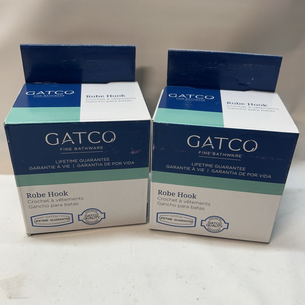 2 Pack Gatco 4055A Elevate Double Robe Hook, Chrome Fine Bathware