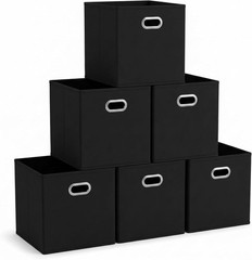 Compact 11×11 Stackable Fabric Storage Bins Set – Stylish Home Organization
