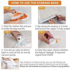 Vacuum Seal Storage Bags for Clothing – 16 Pack (4 Jumbo, Large, Medium, Small)