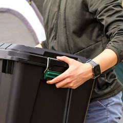 Remington 22 Gal Plastic Storage Tote Latching Lid Organizer Heavy Duty Bin