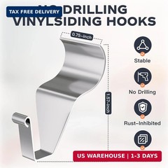 Cozcty Vinyl Siding Hooks, (8 Pack) No Drilling Siding Clips for Hanging Outdoor