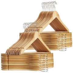 40 Natural Wooden Suit Hangers for Coats Jackets Shirts Skirts