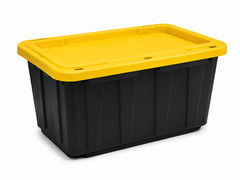 27 Gal. Tough Storage Tote in Black and Yellow
