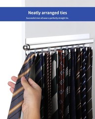 16.5 In Slide Out Silver Closet Valet Rod Extension Track With 10 Hooks