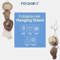 Foldably 3-Tier Foldable Hanging Hooks: Compact, No Installation Required
