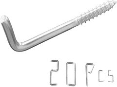 304 Stainless Steel 2 in Screw-In Hooks 20 Pcs,7 Shape Screw Hooks,Right Angle M