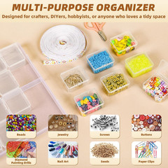 Bead Organizer Box 32 Pcs Small Clear Storage Containers with Lids for Jewelry