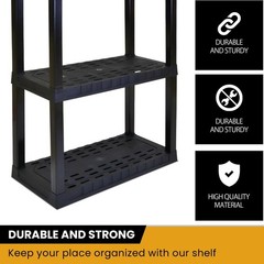 Hyper Tough Plastic Storage Shelves Garage Shelving Unit 4-Tier 57″H x 14″D x 30