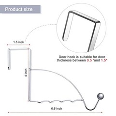 2 Pcs Over The Door Hooks Multipurpose Hanging Storage for Clothes Coats Towels