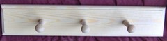 Wooden Wall Rack For Coats or Towels Various Sizes Natural or Burnt Finish