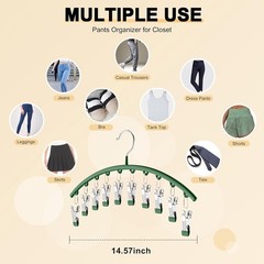 2 Pack Closet Legging Organizer Metal Hangers 10 Clips for Yoga Pants Storage