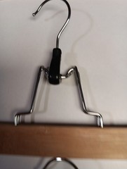 Set of 6 Wooden Clamp Pants Or Skirt Hangers with Metal Clips 11 Inches