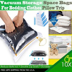 Vacuum Storage Seal Bags for Comforter Blanket Bedding Clothing Pillows of Trip