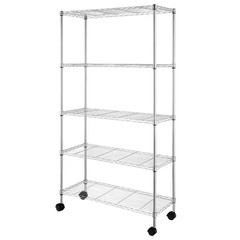 Silver 5-Tier Heavy Duty Metal Freestanding Garage Storage Shelving Unit (13.78