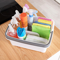 Versatile Large Storage Caddy – Easy Clean Plastic Bin with Foldaway Handle