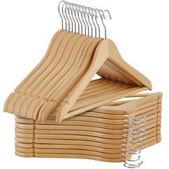 50 Pack Clothes Hangers Premium Natural Finish Suit Pant Dress Coat Hangers Wood