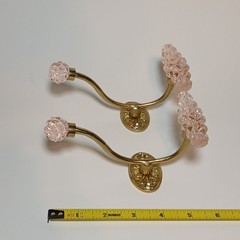 Anthropologie Pink Glass & Gold Etoile Hooks for Hats, Coats & More Set of 2