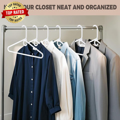 Quality White Plastic Hangers 10 Pack – Super Heavy Duty Multipack for Clothes –