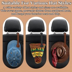 2 Pcs Cowboy Hat Holder for Truck,Magnetic Hat Clip,Leather Hat Holder for Ca