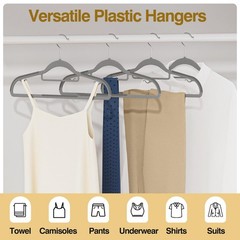 Ueakpic Plastic Hangers 50 Pack 16.5 In Heavy Duty Clothes Hangers 360 Swivel