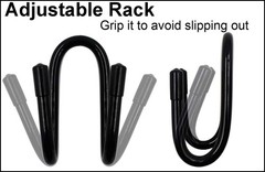 YYST Flexible Over The Seat Hard Hat Rack Holder Back Black X 2 Pack