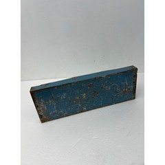 Vintage Blue Metal Tool Tray w Handle Caddy Planter Rustic Shabby Industrial Old