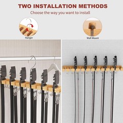 Belt Hanger for Closet Max 42 Belts, 2-In-1 Wall Mount Belt Organizer with 360°