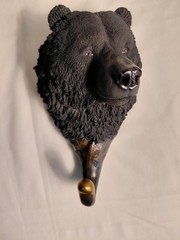 Wilderness Black Bear Wall Hanging Coat Jacket Towel Rustic Cabin Hook 7″ T x 5″