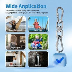 Versatile 1200 lb Swivel Hook & Snap Hook Set – Perfect for Hammocks & Gyms