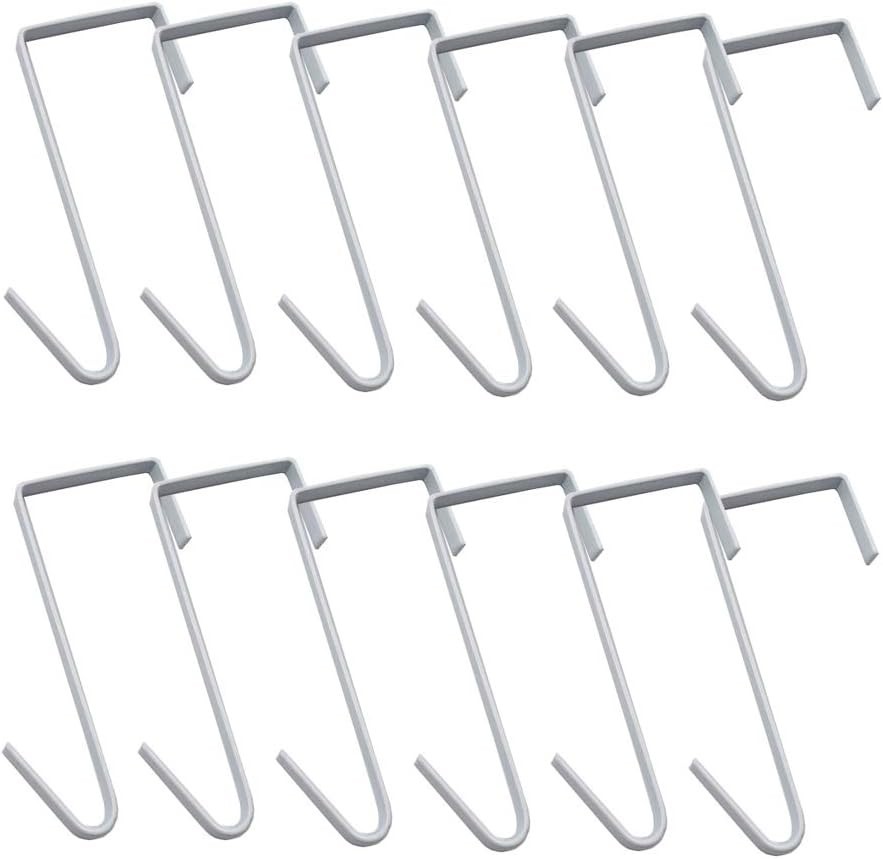 Contemporary Over The Door Hooks – 12 White Z Shaped Hooks for Easy Hanging