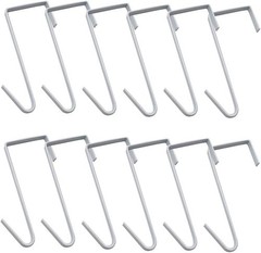 Contemporary Over The Door Hooks – 12 White Z Shaped Hooks for Easy Hanging