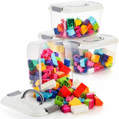 8 Pack 5.5 Quart Plastic Storage Bins with Lid and Handle, Clear Latch Storage B