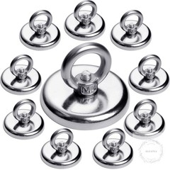 100 LBS Strong Magnetic Hooks, 10 Pack Magnet Hooks Rare Earth Neodymium Fishing