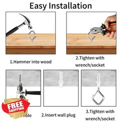 Tuakoie 46 pack ceiling hooks 2.36IN silver screw in