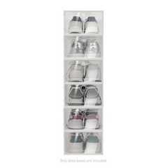 20pc Large Plastic Shoe Storage Boxes Drawer Stackable Foldable Organiser Clear