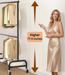 MISSLO Heavy Duty Clothes Rack for Hanging Clothes Rolling Clothing Rack Heavy D
