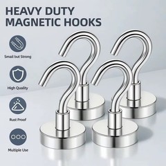 8 Pack Magnetic Hooks for Cruise Cabins, Neodymium Magnets with Hooks, Hea