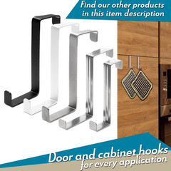 Over the Door Hooks, 3 + 2 Pack – 2-Sided Stainless Steel Coat Hanger Fits Door