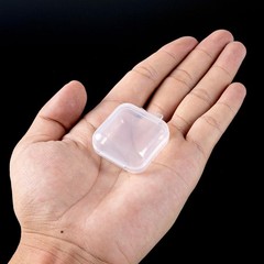 10Pcs Mini Plastic Ear Plug Case 1.8mm Square Box Hinged Lids Small Items