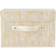 Decorative Gold Metallic Fabric Storage Bins with Lid Collapsible Organizer