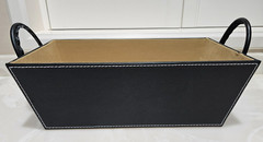 Brown Faux Leather Storage Basket Case Caddy Bin Box Magazine Holder Organizer