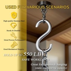 30Stainless Steel 3 Inch S Hooks PCS S Hooks for Hanging Heavy Duty Static 4