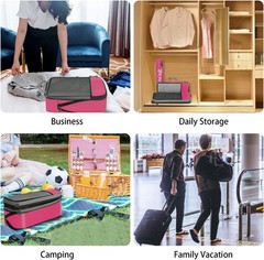 6-Piece Compression Packing Cubes – Expandable Travel Organizers in Fuchsia