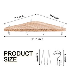 Cubicle corner shelf with hook：3pcs 16.5in wood triangle cubicile hanging she…