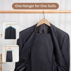 Pack of 12 Solid Wood Clothes Hanger 2.4″ Wide Shoulder for Outerwear Suit Pants