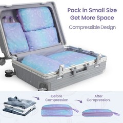 Compression Packing Cubes Travel – 5 Set Packing Cubes for Carry on Suitcases…