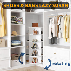 5 Tier Rotating Shoe Rack Tower, Spinning Shoe Display Lazy Susan, Revolving 360