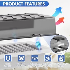 Grey Heavy Duty Snap-Lock Heater & Air Vent Deflector – One Piece – 2 Pack