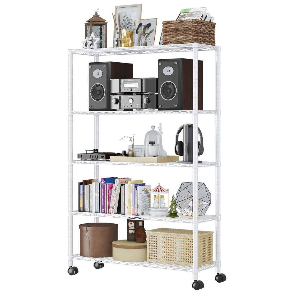 5 Tier Wire Shelving Unit NSF Metal Shelf Rack 220 LBS Capacity 14″ x 36″ x 65″