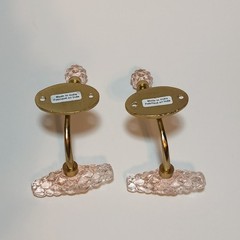 Anthropologie Pink Glass & Gold Etoile Hooks for Hats, Coats & More Set of 2